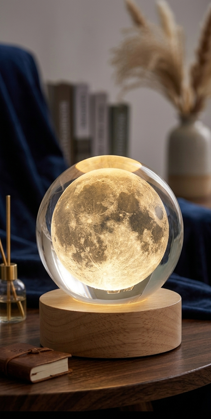 Glass Moon Lamp Viral Vault