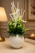 Cream Textured Spherical Clay Vase Viral Vault
