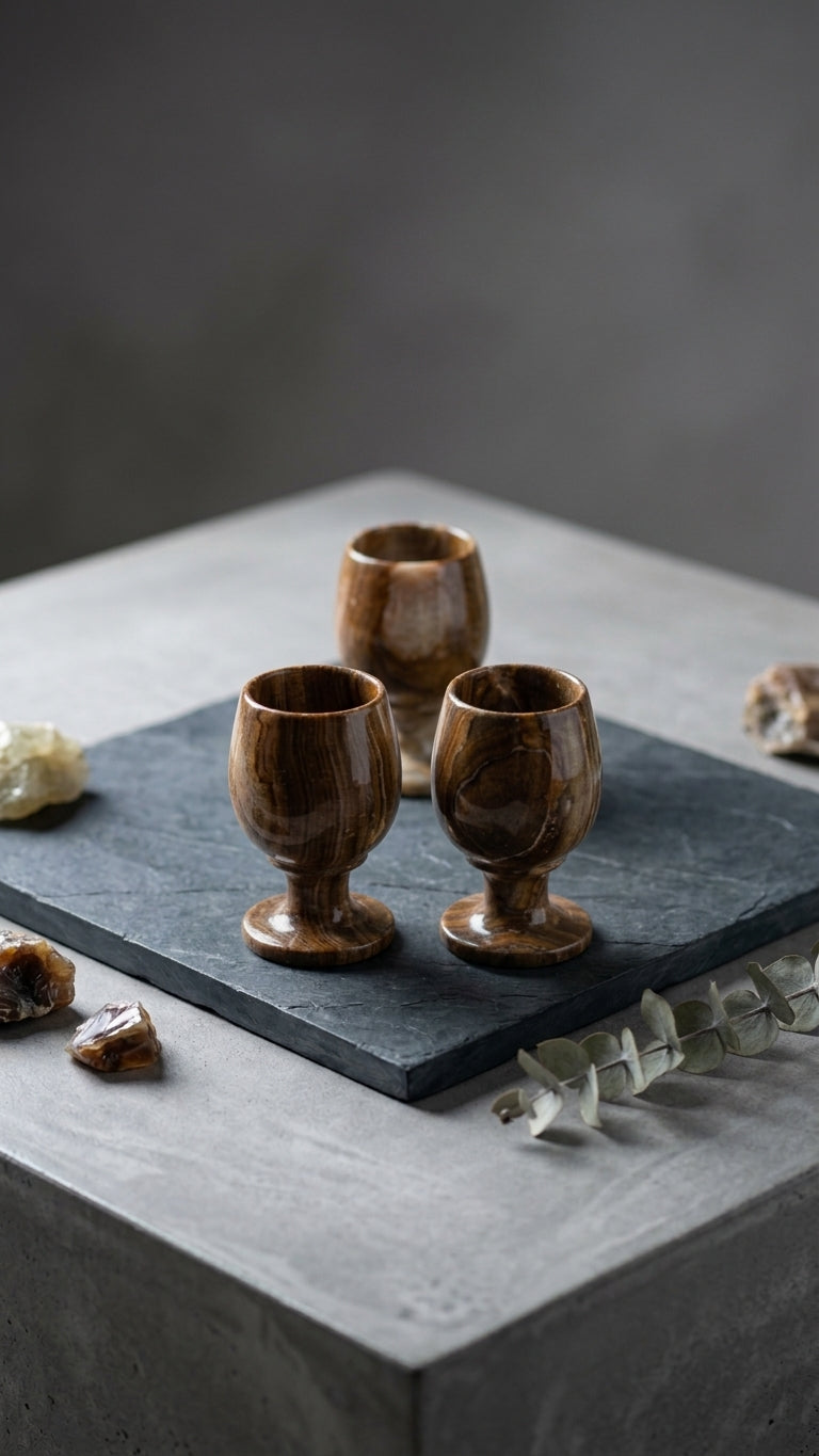 Marble Wine Glass Set (Medium Sized Qty 06) Viral Vault