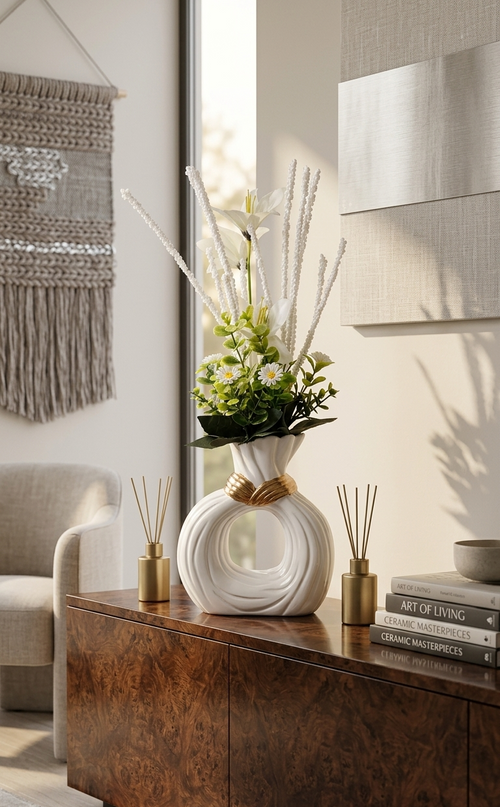 Off-White Ceramic Donut Vase Viral Vault