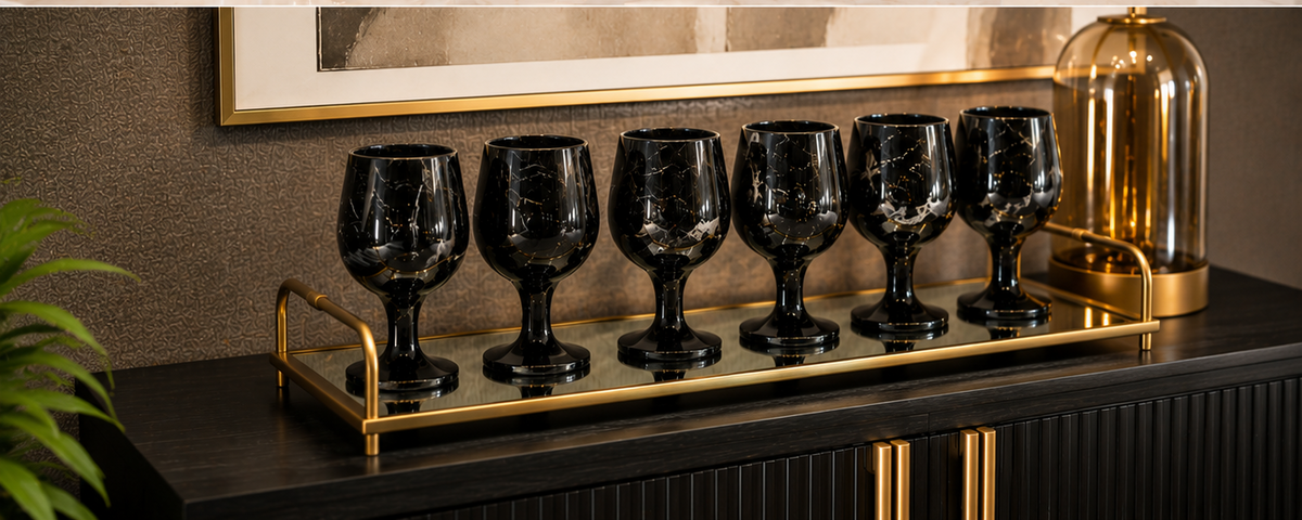 Asthetic Marble Vine Glasses (Qty 06) Viral Vault